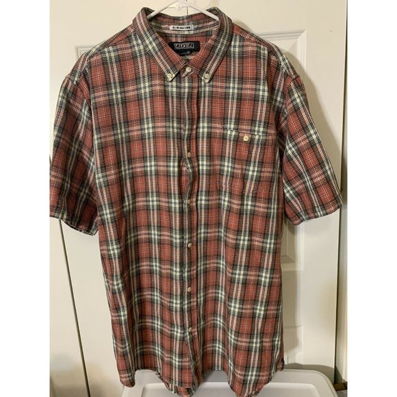 EZEKIEL Men’s‎ Sz XXL Woven Plaid Indian Red Short Sleeve Button Shirt Skater - Picture 3 of 5